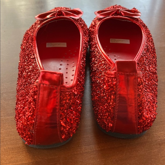Red Glitter Flats with Bow (NWOT) - Picture 8 of 10